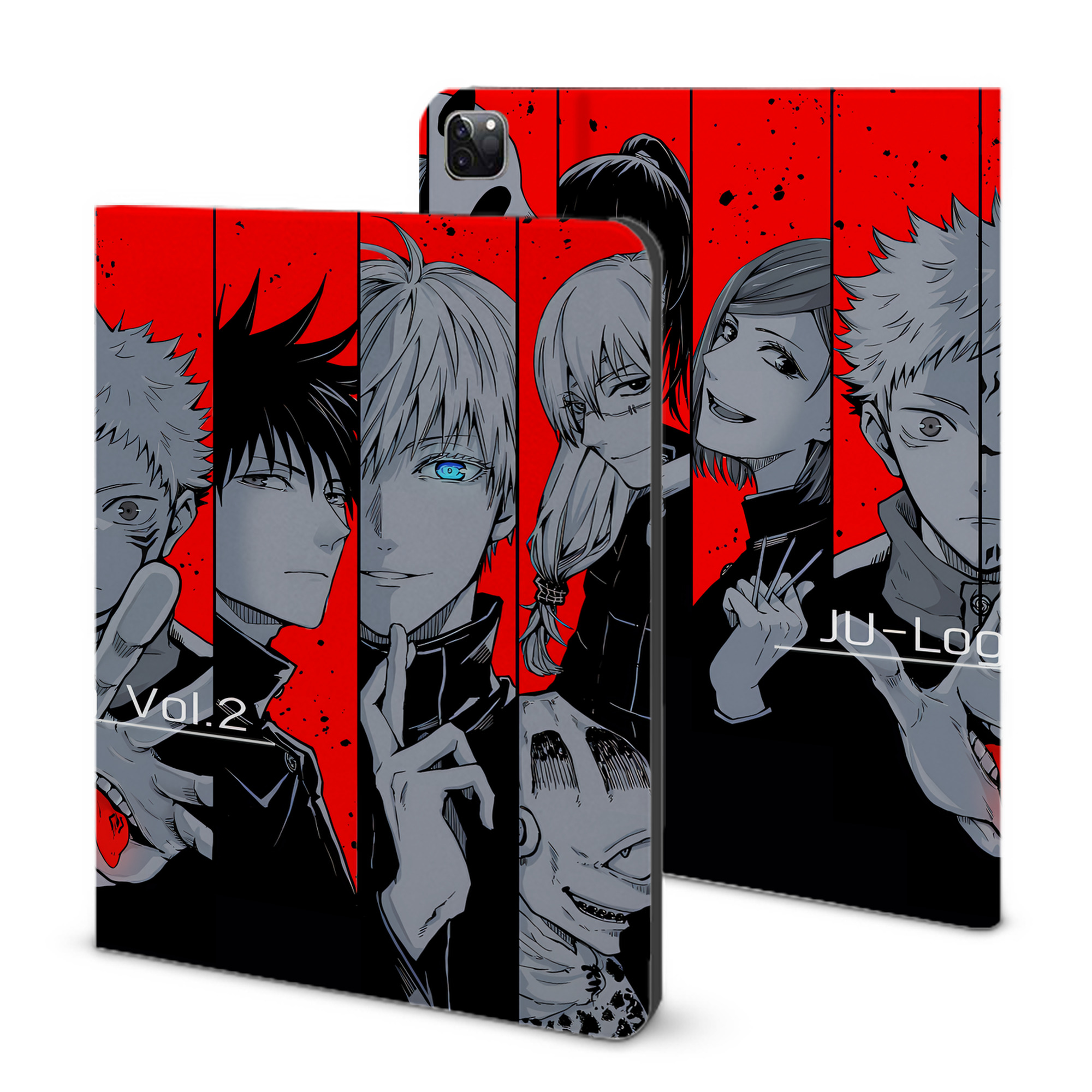 （画像用） 呪術廻戦 Jujutsu Kaisen IPad ケース ブック型 PUレザー TPU 耐衝撃 軽量 薄型 ペン収納なし 全面保護 IPad 各モデル対応